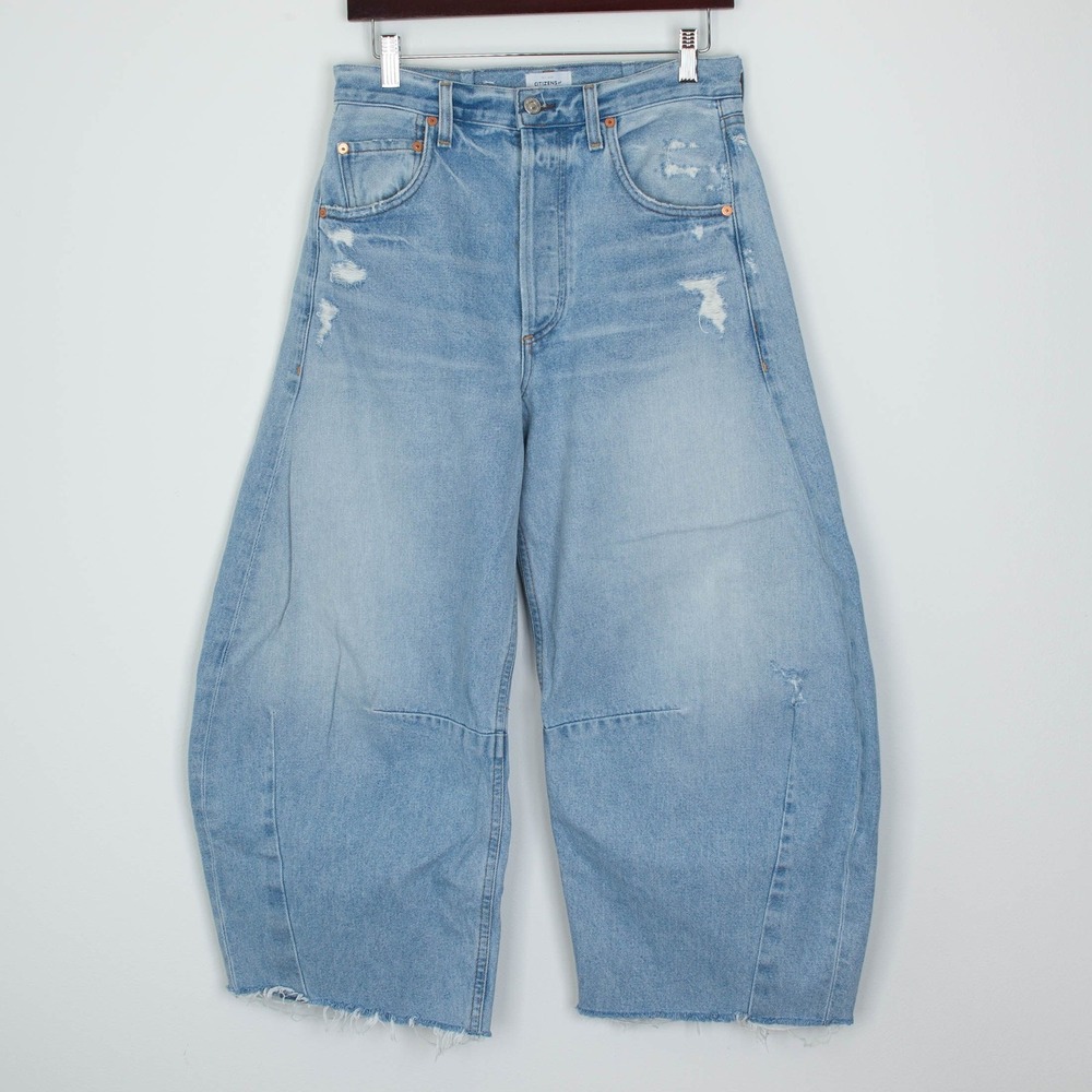 Citizens Of Humanity Light Blue Cropped Wide-Leg Jeans